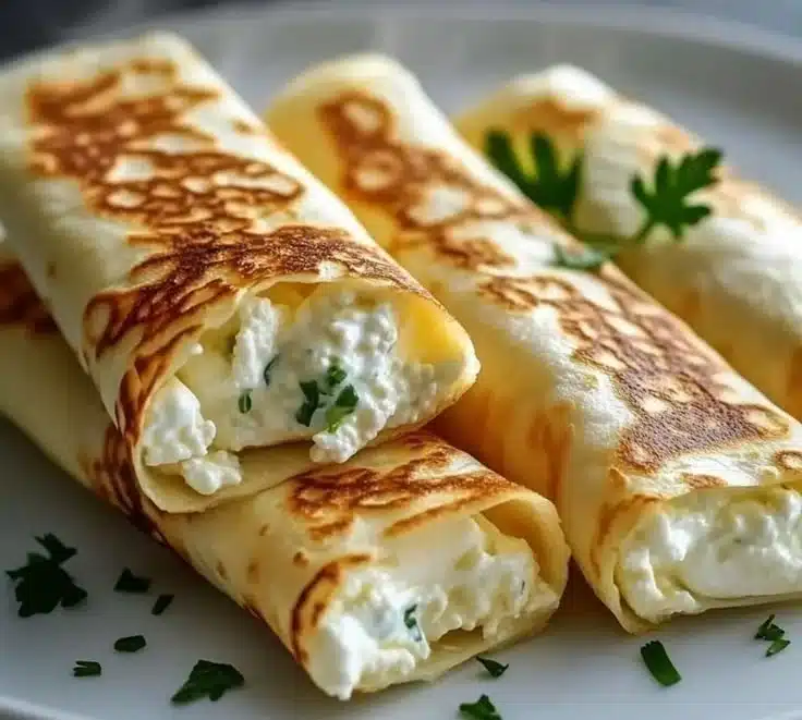 Healthy and delicious cottage cheese wraps filled with fresh vegetables
