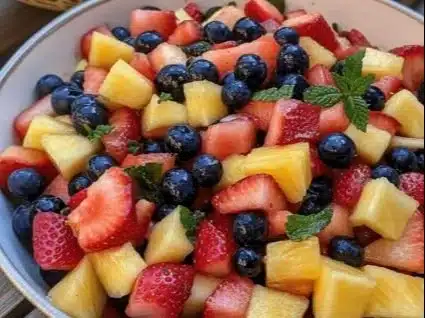 Fruit Salad with Honey Lime Dressing