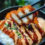 Delicious Japanese Katsu Bowl with Tonkatsu sauce served in a traditional style.