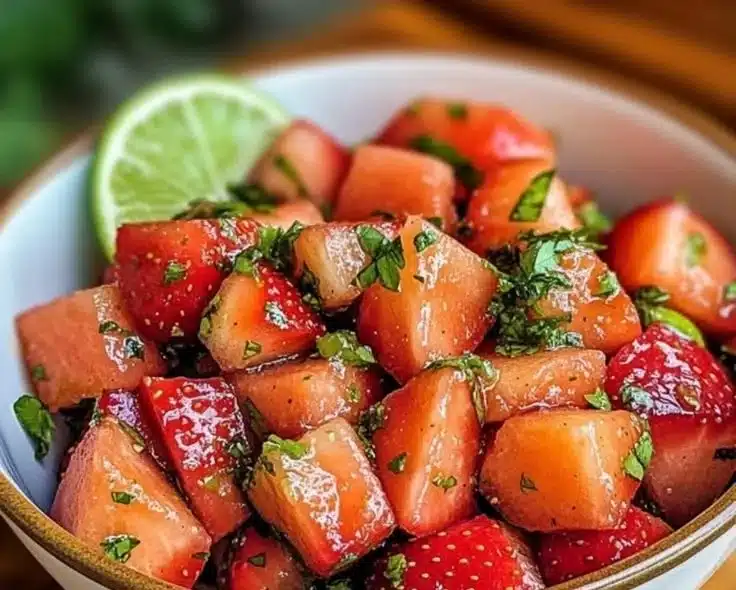 Strawberry Watermelon Salad With Refreshing Honey