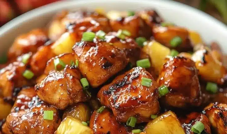 Sweet & Sticky Pineapple Bourbon Chicken